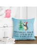 Mr. & Mrs. Panda kissen für sofa Pinguin Weihnachtsbaum mit Spruch in Eisblau