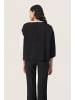 Soaked in Luxury Kurzarm-Bluse SLCevina Lockere Passform in Black & White Blocking