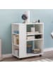 KADIMA DESIGN Regal BRENTA: Elegantes Multifunktionsmöbel, Rollen, viel Stauraum in Weiß