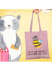 Mr. & Mrs. Panda Tasche Hummel flauschig mit Spruch in Rosa Pastell