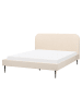 Beliani Doppelbett FLAYAT in Beige/Schwarz - (W) 173 x (H) 109 x (L) 215 cm