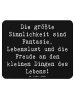 Mr. & Mrs. Panda Mauspad Spruch Sinnlichkeit und Freude mit Spruch in Schwarz