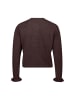 Zero  Strickjacke mit Rüschen in Dark Brown Melange