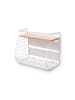 relaxdays 2 x Obstkorb Wandregal in Weiß/ Natur – (B)35,5 x (H)30 x (T)21 cm
