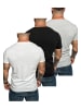 Amaci&Sons Herren T-Shirts 3er-Pack 3. PATERSON in (Grau + Schwarz + Weiß)