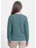GOLDNER Kurzgröße:  Elegante Strickjacke mit V-Ausschnitt in graugrün