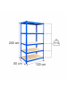 relaxdays Schwerlastregal in Blau/ Braun - (B)100 x (H)200 x (T)50 cm