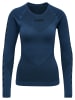 Hummel Hummel T-Shirt Hummel First Multisport Damen Dehnbarem Nahtlosen in DARK DENIM