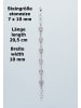 mantraroma 925er Silber - Armbänder (L) 20,5 cm mit Rosenquarz