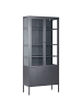 Beliani Vitrine OXTED in Schwarz - (W) 80 x (H) 180 x (L) 35 cm