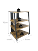 relaxdays Hifi Rack in Braun/ Schwarz - (B)61 x (H)78 x (T)52 cm