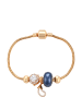 faina Women Snake Chain Bracelet With Charms in Rose Gold Navy