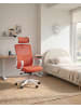 Beliani Bürostuhl MONARCH in Rot/Weiß - (W) 46 x (H) 110 x (L) 62 cm