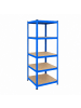relaxdays Schwerlastregal in Blau/ Braun - (B)80 x (H)200 x (T)60 cm