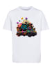 F4NT4STIC T-Shirt Blumen Auto Unisex Tee in weiß