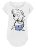F4NT4STIC Long Cut T-Shirt Frozen Elsa Sketch Mono in weiß