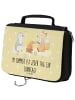 Mr. & Mrs. Panda Kulturtasche Sommer Sonntag mit Spruch in Gelb Pastell