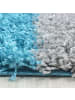 KADIMA DESIGN Teppich Hochflor Karo Polypropylen Wohnzimmer Shaggy in Türkis