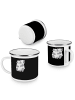 Mr. & Mrs. Panda Camping Emaille Tasse Liebe Flitterwochen mit S... in Schwarz