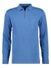 Ragman Softknit-Poloshirt Langarm mit Zip in Blau