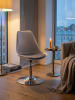 KADIMA DESIGN Trompetenstuhl Drehbar | Kunstleder, Metall-Gestell, bis 110kg in Grau