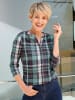 Sieh an! 3/4-Arm-Shirt in jade-petrol-kariert