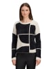 BETTY & CO Strickpullover mit Jacquard in Schwarz/Weiß