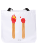 Mr. & Mrs. Panda Tote Bag Streichhölzer ohne Spruch in Weiß