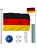 tectake Aluminium Fahnenmast mit Deutschland Flagge in 6,25 m Höhe