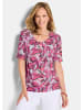 GOLDNER Cityshirt mit Blätter-Motiv in pink / gemustert