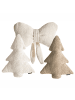 Beliani 3er-Set Dekokissen WINTERLAND in Beige