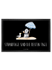 Mr. & Mrs. Panda Schmutzfangmatte Sommer Strandtage mit Spruch in Schwarz