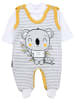TupTam Baby Unisex Strampler-Set mit Aufdruck Spruch 2-tlg in grau/gelb