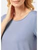 GOLDNER Rundhalsshirt Kombistarkes Halbarmshirt mit tonaler Zierkante in hellblau