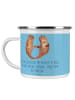 Mr. & Mrs. Panda Camping Emaille Tasse Scherben Polterabend mit ... in Sky Blue