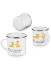 Mr. & Mrs. Panda Camping Emaille Tasse Ehevertrag Liebe Finanzen... in Weiß