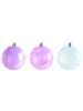 Beliani Weihnachtsbaumkugeln ASNEN in Violett/Silber