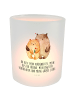 Mr. & Mrs. Panda Windlicht Glas Bären Liebe mit Spruch in Transparent