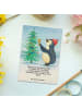 Mr. & Mrs. Panda Grußkarte Pinguin Weihnachtsbaum Design mit Spruch in Weiß