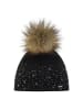 Eisbär Rana Lux Crystal Mütze mit Bommel in Schwarz