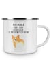 Mr. & Mrs. Panda Becher Emaille Corgi Po mit Spruch in Weiß
