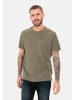 Camel Active Kurzarm T-Shirt aus Baumwoll-Leinen-Mix in Khaki