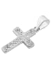 Adeliás Damen Anhänger – Kreuz Kreuzanhänger aus 925 Silber mit Zirkonia in silber