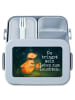 Mr. & Mrs. Panda Bento Box Glühwürmchen Design mit Spruch in Blau Pastell
