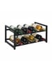 relaxdays Weinregal in Schwarz - (B)42,5 x (H)21,5 x (T)21,5 cm