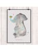 Mr. & Mrs. Panda Plakat Elefant Biene ohne Spruch in Grau Pastell