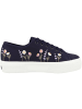 Superga Sneaker low 3740 Platform Flower Embroidey Leggera in dunkelblau