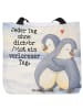 Mr. & Mrs. Panda Strandtasche Pinguine Kuscheln Design mit Spruch in Weiß
