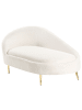 Beliani Chaiselongue VALREAS in Weiß/Gold - (W) 151 x (H) 74 x (L) 80 cm linksseitig