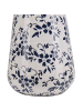 Beliani Blumenvase MARONEIA in Weiß/Blau - (W) 14 x (H) 20 x (L) 14 cm